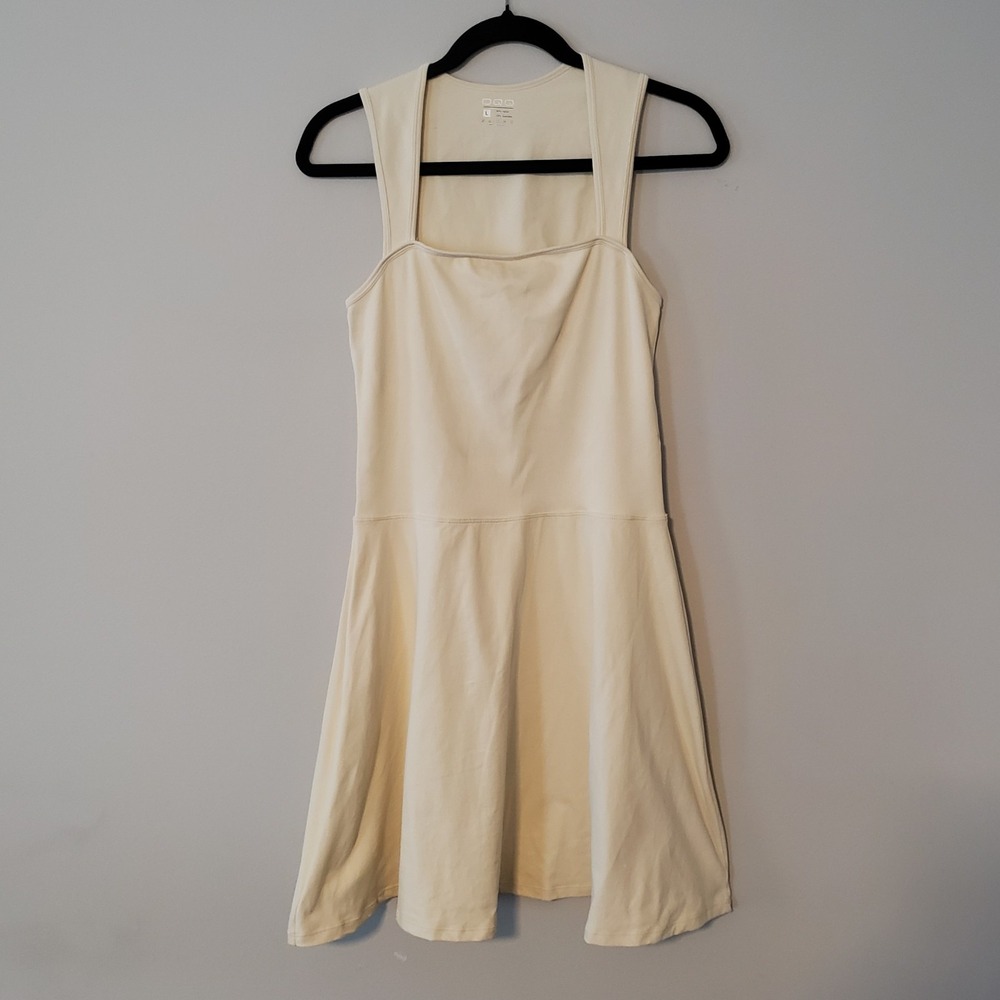OQQ Womens Athletic Ribbed Dress LARGE Stretch Athleisure Activewear Sporty Golf